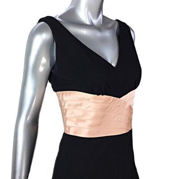 Kay Unger Black Sleeveless Midi Dress Sz 8 - Picture 4 of 7